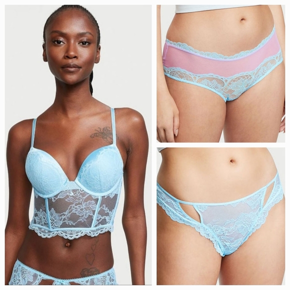 Victoria's Secret Other - 💙 VS 3pc Very Sexy Bombshell Corset Top, Thong, & Cheeky Set 💙
